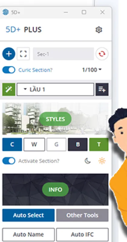 Giới thiệu plugin 5D+, plugin sketchup triển khai kỹ...